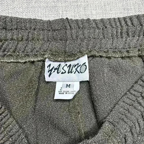 Yasuko Pants Taupe Color Elastic Waist Tapered Leg Sz M - Picture 5 of 9